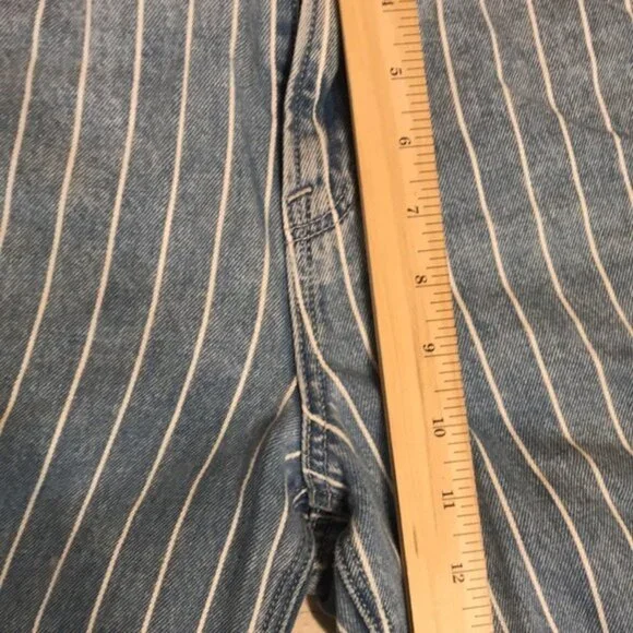 American eagle pin striped high rise mom denim ankle jeans size 4 festival cute - Picture 7 of 12